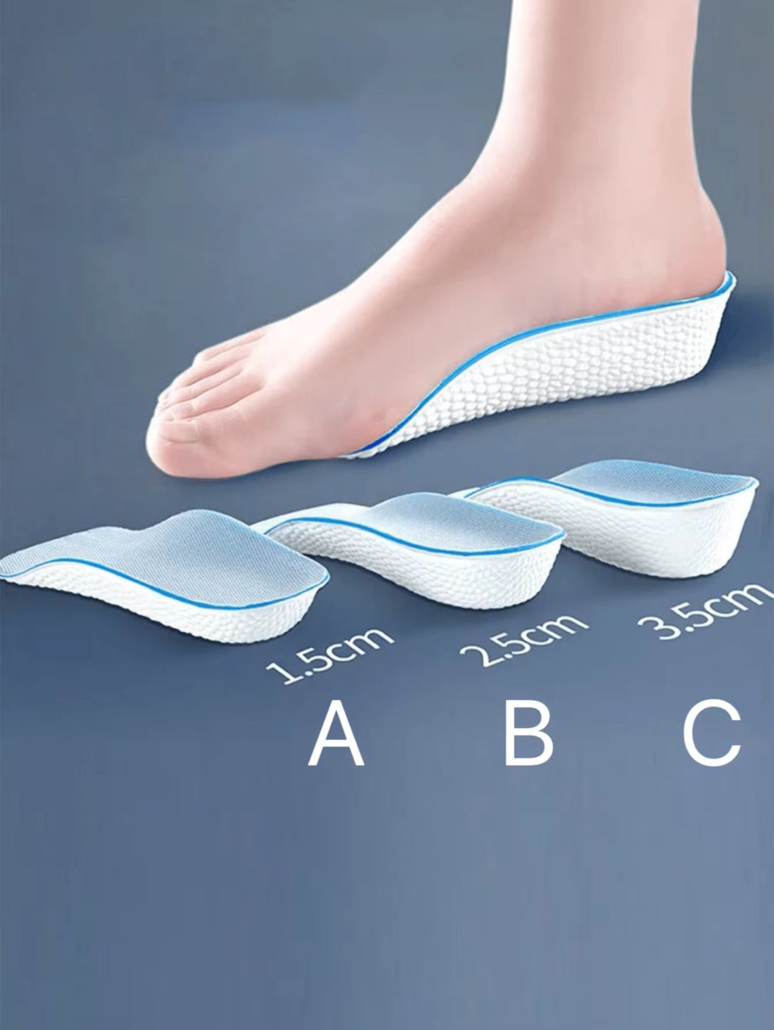 1 Pair Popcorn Shaped Insoles, Soft Bottom Invisible Height Increasing Inserts, Suitable For Sneakers, Boots