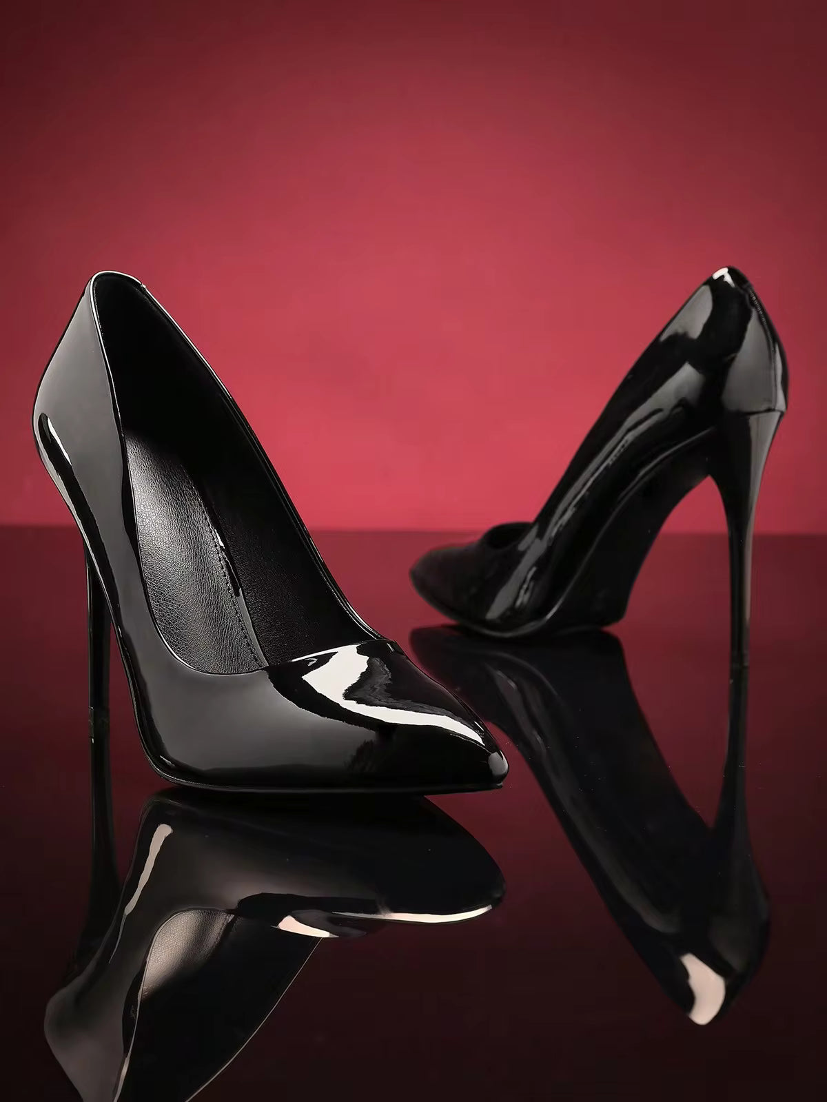 SHUZIA Pointy Toe Pump With Stiletto Heels, Patent Materials Spring Shoes Wedding Shoes Mother's Day Present For Christmas Valentine's Day