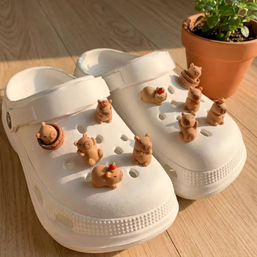 5/10pcs Capybara DIY Accessories For Clog Shoes,Perfect Gifts For Valentine's Day,Christmas,Or Back-To-School;Suitable For Dates,Shopping, And Parties
